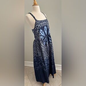 SEA New York printed blue sleeveless midi dress Size small